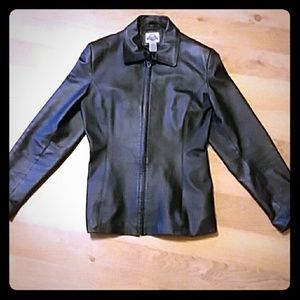 Black leather jacket